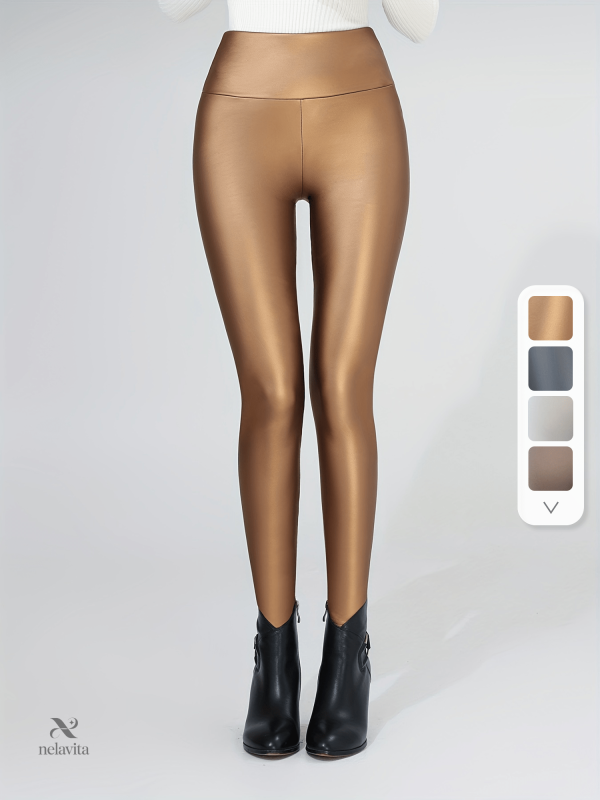 Leggings Simili Cuir Taille Haute