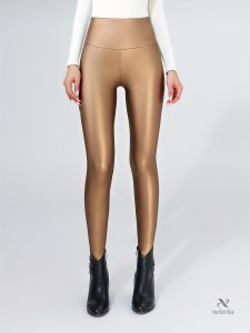 Pantalon simili cuir avec effet amincissant