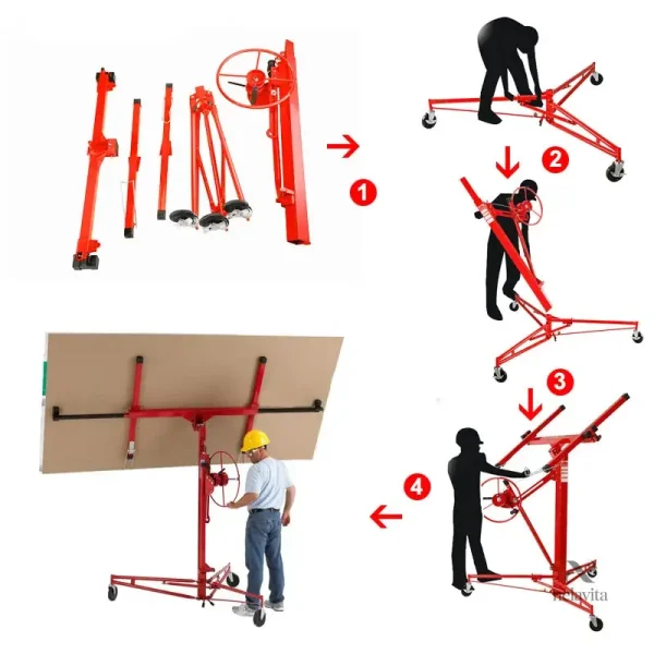 Lève-Plaques pratique pour travaux de plâtrerie