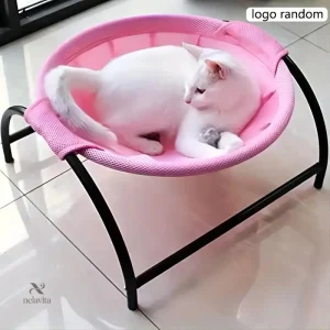Lit Suspendu pour Chat avec Structure Métallique – Panier Respirant et Design Élevé pour Repos Confortable