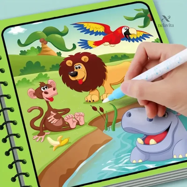Cahier de peinture sans tache, stylo à eau inclus pour dessiner