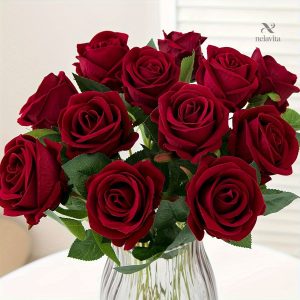 Roses artificielles - Lot de 10 fleurs décoratives