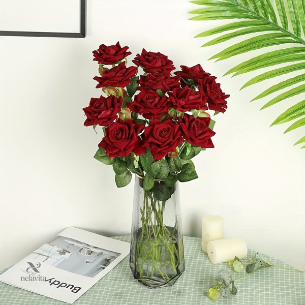 Bouquet de roses synthétiques pour décoration intérieure