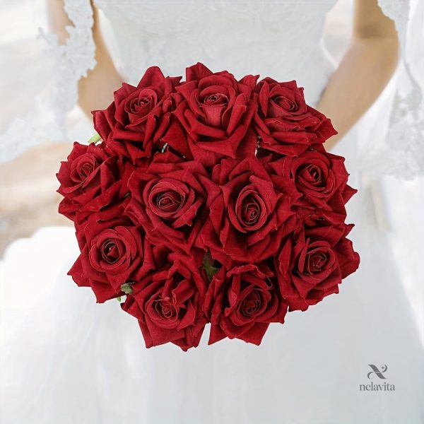 Fleurs artificielles, lot de 10 roses colorées