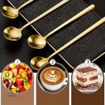 Set de cuillères dorées pour déguster votre café