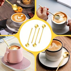 Cuillères à café dorées, parfaites pour un café gourmet