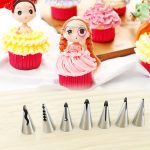 Accessoires de pâtisserie : 7 douilles inox plissées