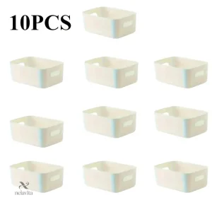 Lot de 10 Bacs de Rangement en Plastique avec Poignées – Organisation Pratique pour Magasins et Espaces de Stockage