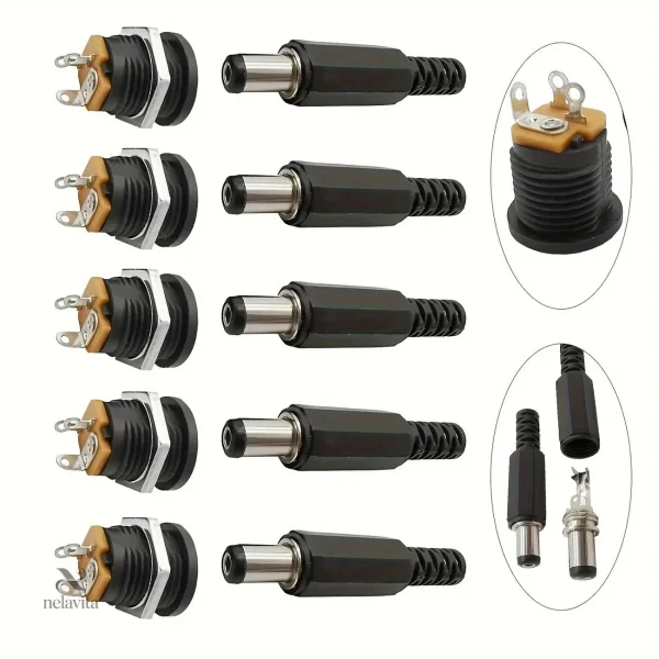 lot-de-10-connecteurs-dc-5-5x2-1-mm-fiches-males-et-femel-o40u7q-1 Lot de 10 connecteurs DC 5.5x2.1 mm pour alimentation LED