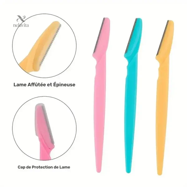 Épilation précise avec rasoirs visage pour femmes