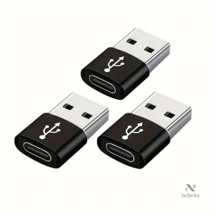 Lot de 2/3 Adaptateurs USB-C vers USB-A – Connecteurs Rapides pour Charge et Transfert de Données