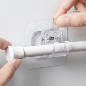 Supports adhésifs sans perçage pour tringle à rideau, lot de 2