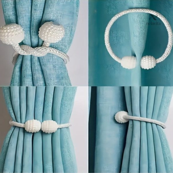 Set de deux accessoires pour rideaux en perles