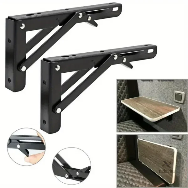Lot de Supports Muraux pour Table et Étagère Pliables