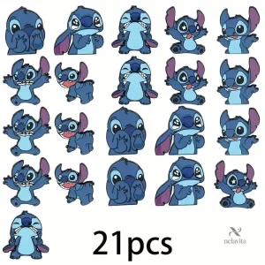 Lot de 21 broches Stitch colorées pour enfants