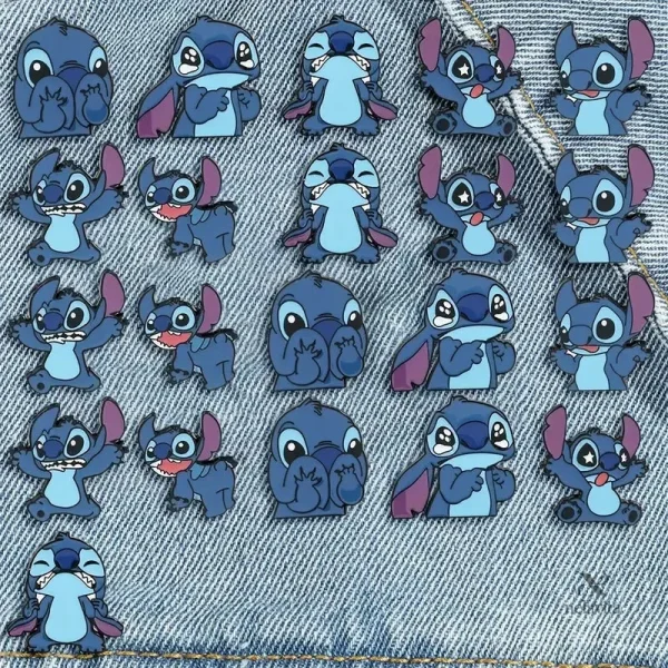 Broches colorées Stitch pour une touche ludique sur les vêtements