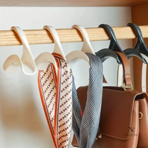 Lot de 3/5 Cintres Antidérapants pour Sacs à Main – Support Courbé Compact pour Rangement en Penderie