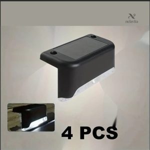 Lot de 4/12/16 Lampes Solaires LED Extérieures Noires – Éclairage Intelligent Blanc pour Escaliers, Jardins et Terrasses