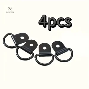 Lot de 4 Anneaux D-Ring Fixation Murale – Crochets Solides pour Camping-Car, Remorque et Rangement