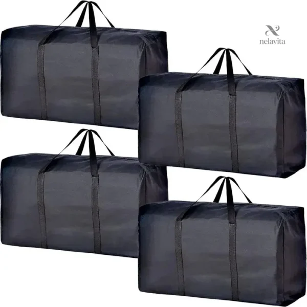 lot-de-4-grands-sacs-de-rangement-noirs-ideal-pour-veteme-28jg14-1 Lot de 4 grands sacs de rangement noirs pour vêtements et couettes