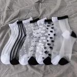 Lot de 4 Paires de Chaussettes Transparentes Élégantes pour Femme