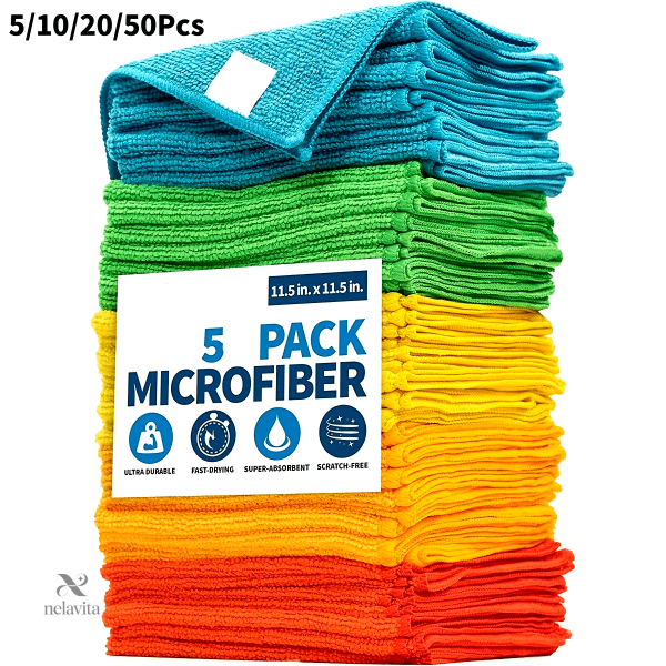lot-de-5-10-20-50-serviettes-de-nettoyage-microfibre-1 Serviettes de nettoyage microfibre - Lot de 5, 10, 20, 50