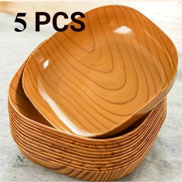 lot-de-5-bols-carres-imitation-bois-design-naturel-et-res-vkk63m-1 Bols carrés imitation bois pour cuisine ou pique-nique