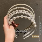 Serre-têtes féminins en perles blanches, idéal pour toutes occasions