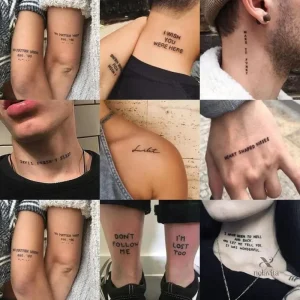 Citations motivantes en tatouages éphémères pour clavicule