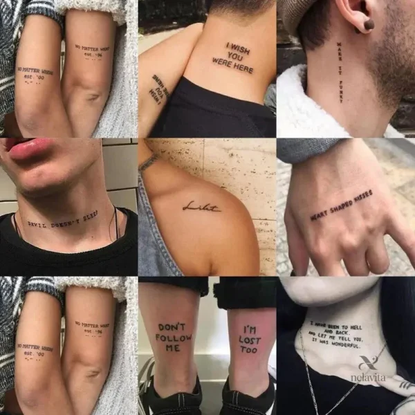 Citations motivantes en tatouages éphémères pour clavicule