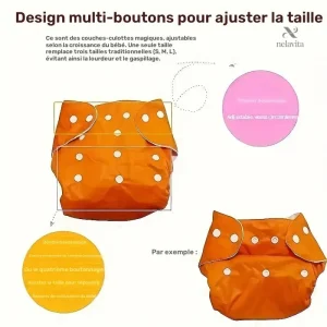 Culottes Réutilisables Étanches pour Bébé avec Pressions
