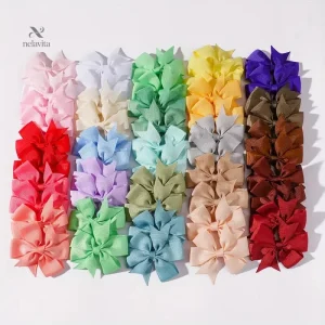 Lot de Barrettes Nœud Colorées en Tissu, Pinces Cheveux Antidérapantes et Élégantes pour Filles