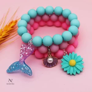 Bijoux colorés pour enfants, style sirène et perles vives