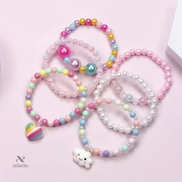 Bracelets fantaisie pour petits : style arc-en-ciel