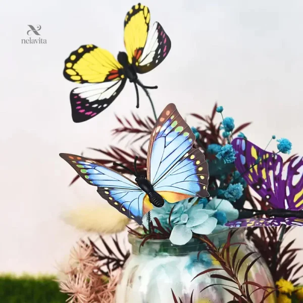 Piquets décoratifs en forme de papillons pour espaces verts
