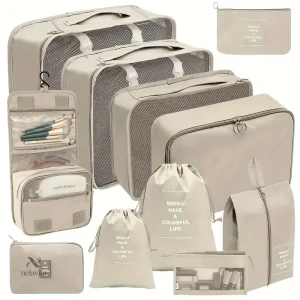 Lot de sacs de rangement voyage 9 pièces Organisateurs pratiques pour valises et vêtements