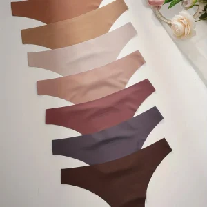 Lot de Strings Invisibles Femme Sans Couture – Multicolores Tons Nude, Culottes Seconde Peau Ultra Confortables