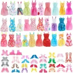 Ensemble de mode pour poupées, 24 robes et 32 paires de chaussures