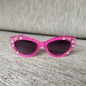Lunettes de soleil enfants violettes avec strass – Style chic et protection UV