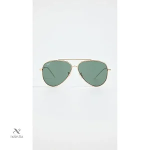 Lunettes aviateur homme, design rétro avec verres verts