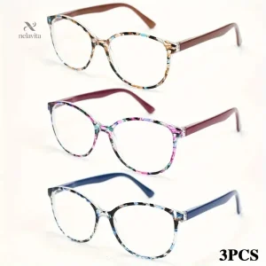 Lunettes de vue femme tendance – Monture transparente multicolore avec branches bleues