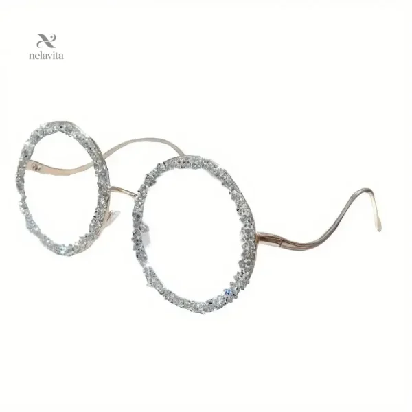 Monture argentée ornée de strass scintillants pour femmes