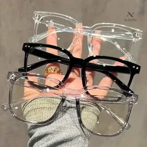 Lunettes homme mode – Montures carrées transparentes et noires