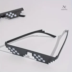 Lunettes Pixel Art – Accessoire Fun & Geek pour Fête, Cosplay ou Déguisement
