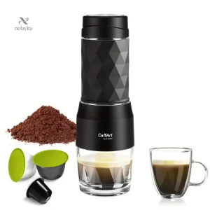 Machine à Café Portable CoffArt – Compatible Capsules & Café Moulu – Espresso Manuel à Emporter