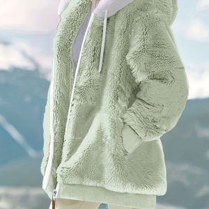 Manteau à Capuche Doux Grande Taille