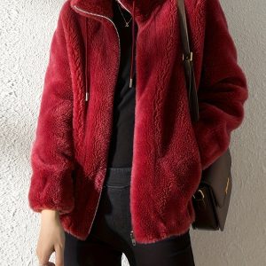 Manteau zippé chaud pour femmes