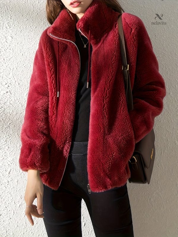 manteau-cordon-zippee-chaude-decontractee-1 Manteau zippé chaud pour femmes