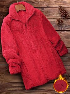 Veste en fausse fourrure uni pour un look élégant