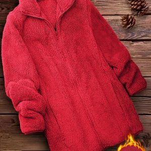 Veste en fausse fourrure uni pour un look élégant